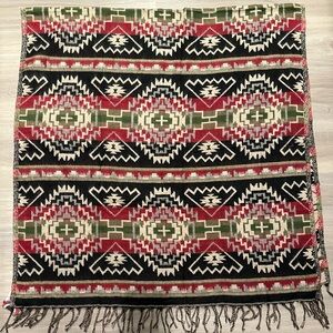 NWT.  Sacred Threads Red and Brown Lap Blanket. Geometric.  CL/GR09.  244